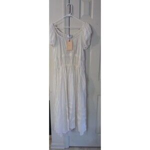 NWT La Ligne Isabelle Dress Silk Ivory Size XS Sheer Transparent Buckle Not Slip